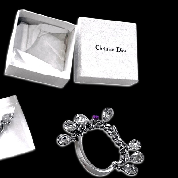 Dior Vintage By Galliano Y2K Crystal Charm Embellished Logo ID Gambler Bracelet - Picture 3 of 16